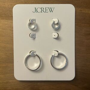 Large and small J. Crew silver hoops